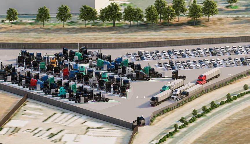 Artist Rendering Of Forum Mobility's 96-Truck Charging Depot