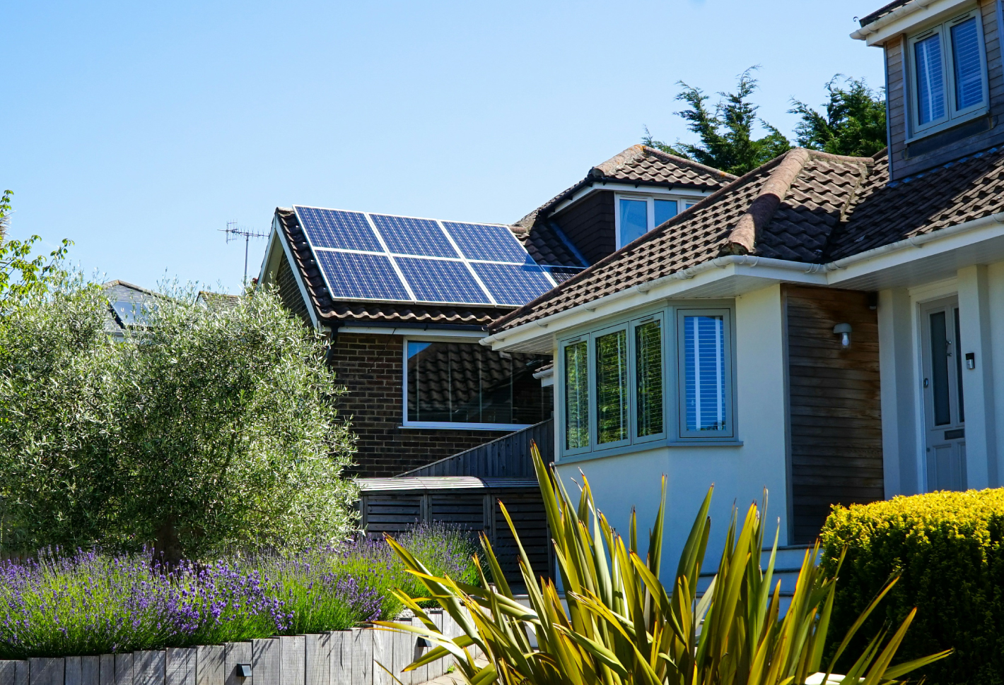 solar panels on residential home