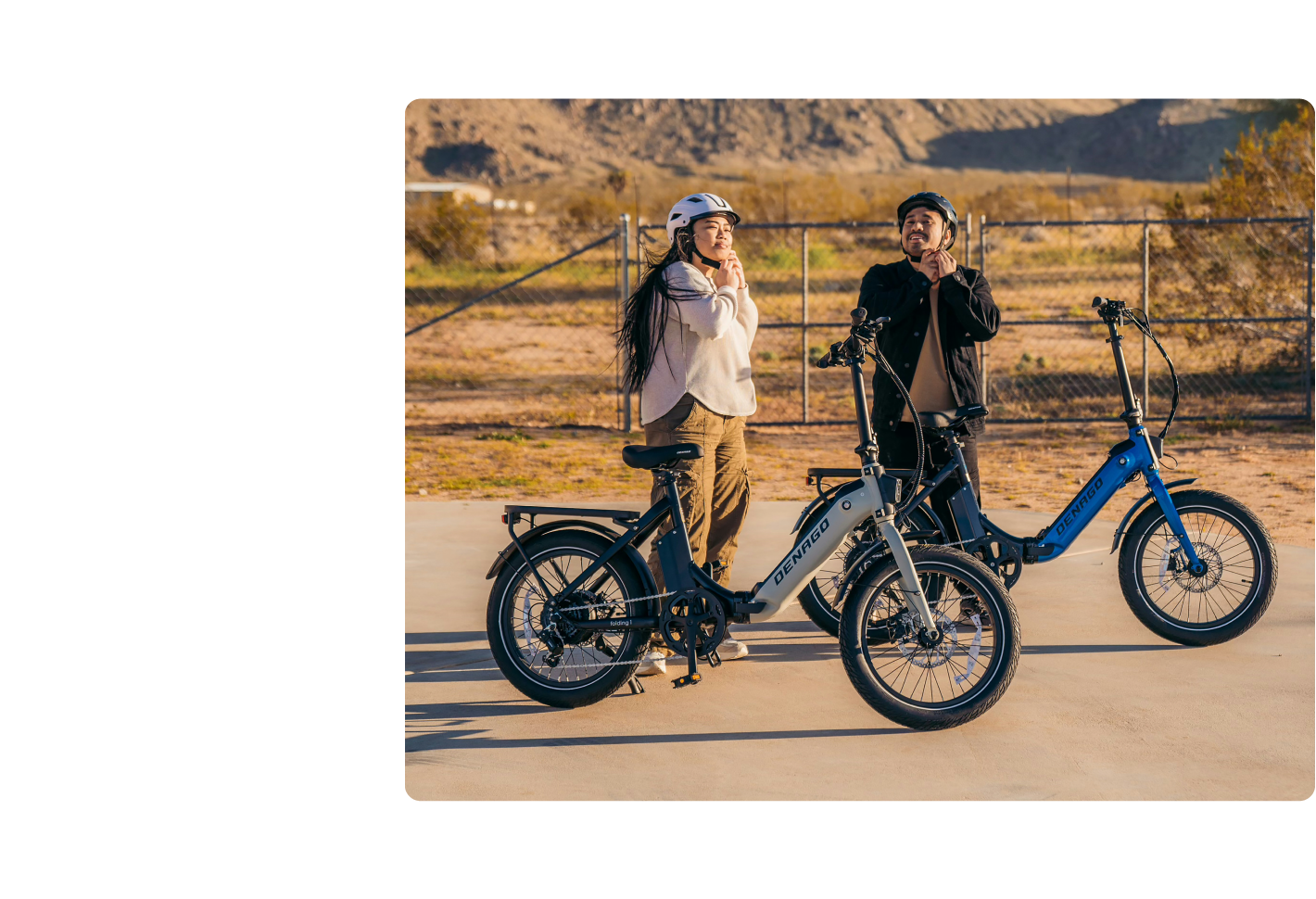 two friends with e-bikes