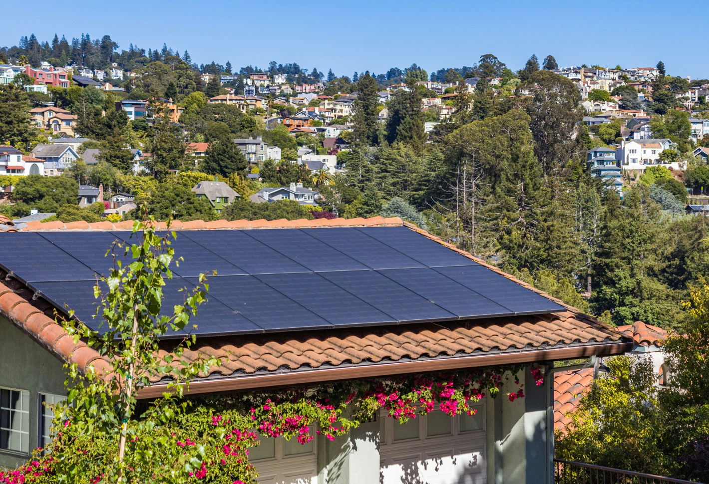 solar panels on roof