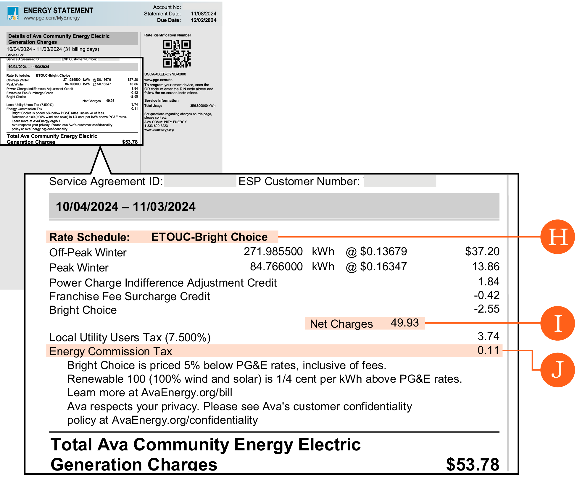 Page 4 of PG&E bill