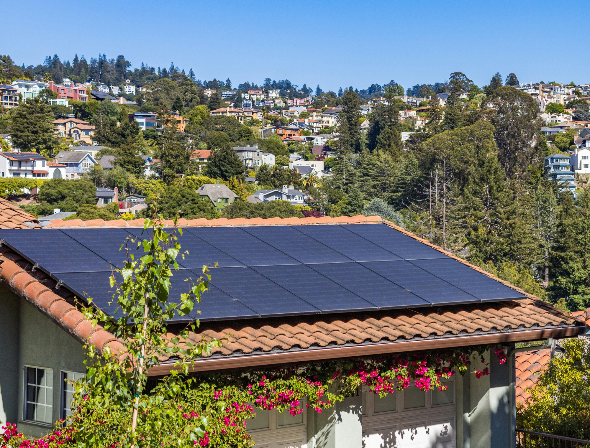 Solar panels on roof