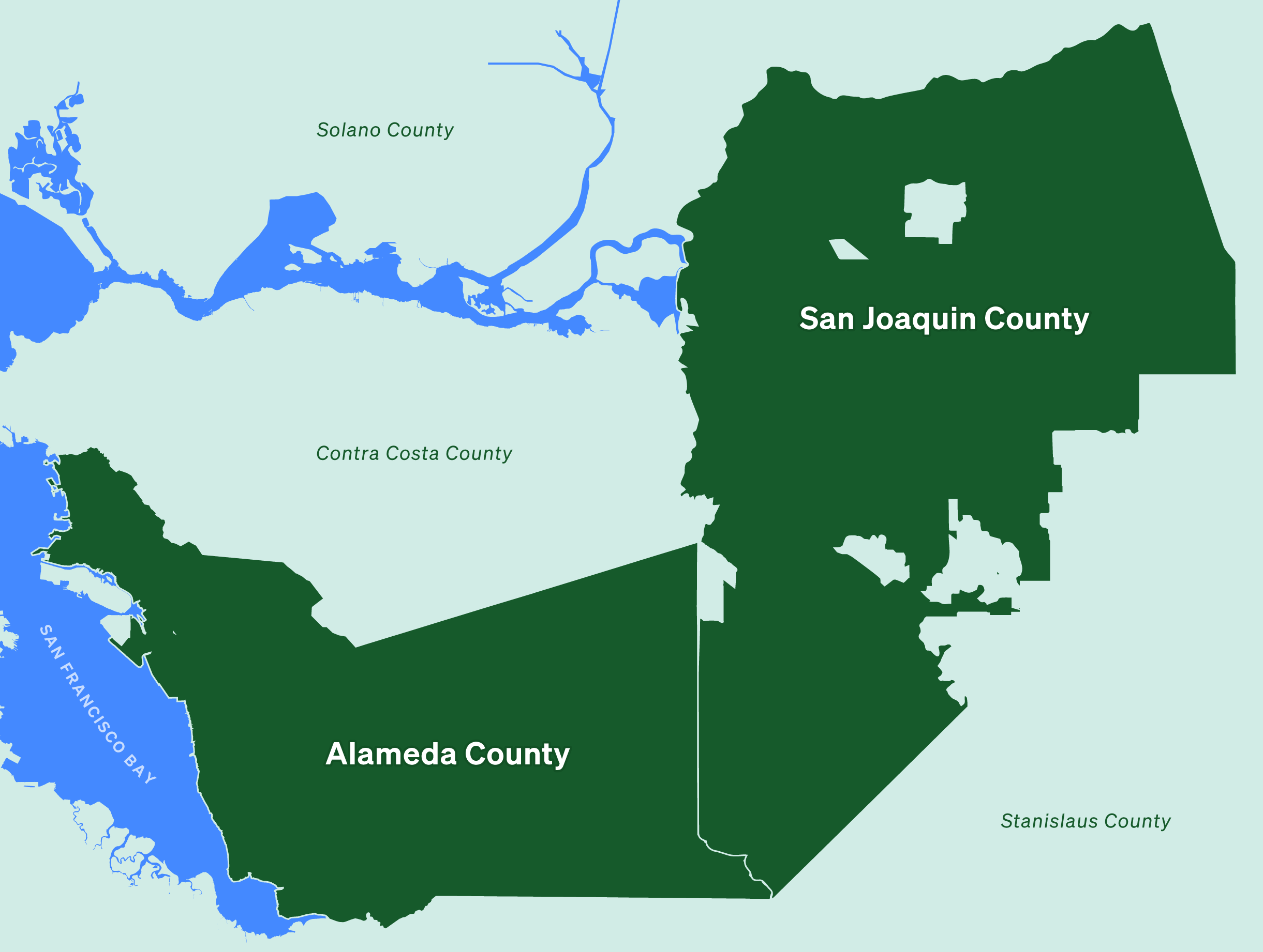 Map Of Ava Service Area, Including All Of Alameda County (Except The Island Of Alameda) And San Joaquin County (Except Areas Served By Municipal Irrigation Districts).