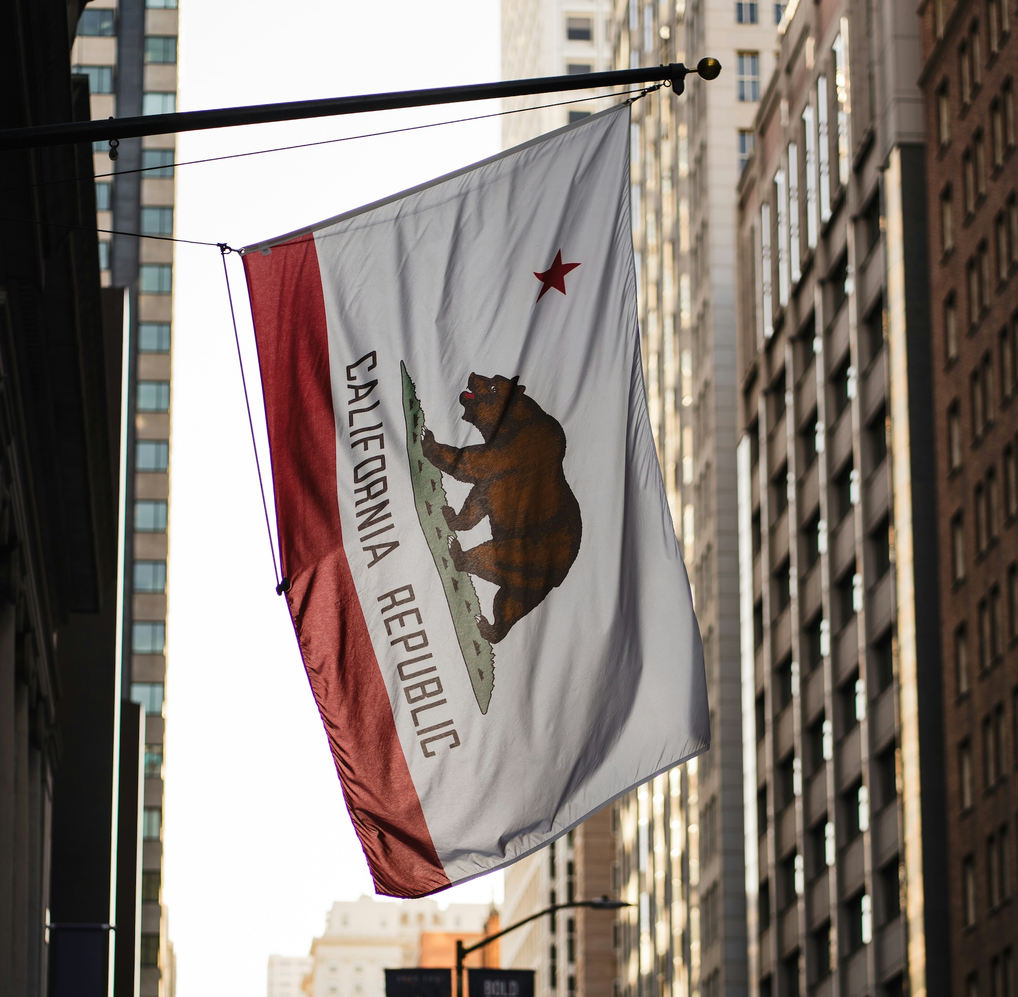 California flag in San Francisco near CPUC building