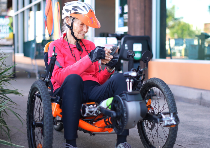 Woman On Recumbent E-Bike