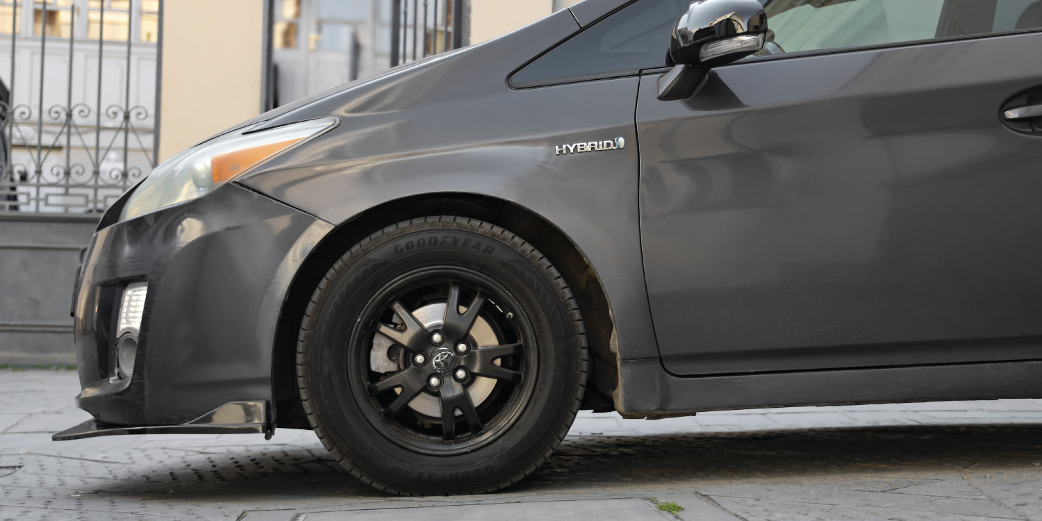 Toyota Prius With The Word &Quot;Hybrid&Quot; On The Side