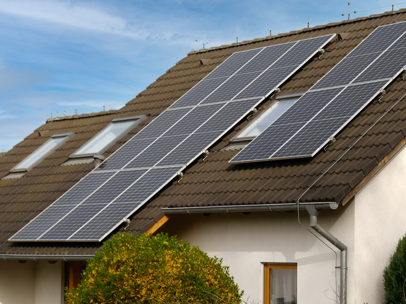 solar panels on roof of house