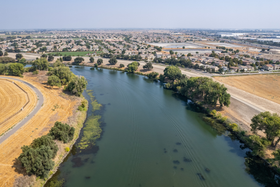 River Running Next To Lathrop California